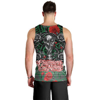 Mexico Football Golden Eagle Champions Men Tank Top Aztec Geometric Pattern Red Rose