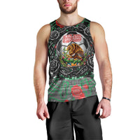 Mexico Football Golden Eagle Champions Men Tank Top Aztec Geometric Pattern Red Rose