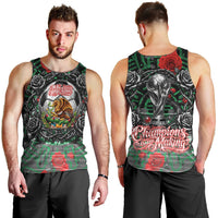 Mexico Football Golden Eagle Champions Men Tank Top Aztec Geometric Pattern Red Rose