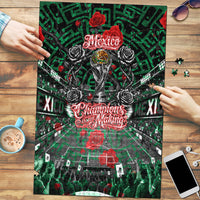 Mexico Football Golden Eagle Champions Puzzle Aztec Geometric Pattern Red Rose