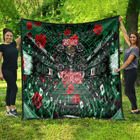 Mexico Football Golden Eagle Champions Quilt Aztec Geometric Pattern Red Rose