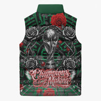 Mexico Football Golden Eagle Champions Sleeveless Puffer Jacket Aztec Geometric Pattern Red Rose
