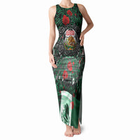 Mexico Football Golden Eagle Champions Tank Maxi Dress Aztec Geometric Pattern Red Rose