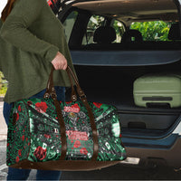 Mexico Football Golden Eagle Champions Travel Bag Aztec Geometric Pattern Red Rose