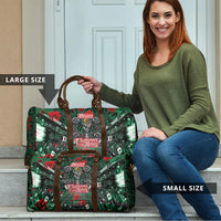 Mexico Football Golden Eagle Champions Travel Bag Aztec Geometric Pattern Red Rose