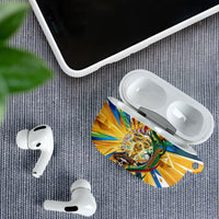 Personalized Mexico Football Victoria Sugar Skull AirPods Case Dia De Los Muertos Cultural Art Sunburst
