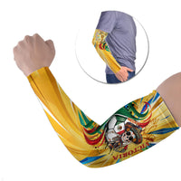 Personalized Mexico Football Victoria Sugar Skull Arm Sleeves Dia De Los Muertos Cultural Art Sunburst