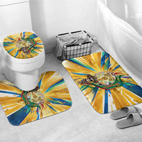 Personalized Mexico Football Victoria Sugar Skull Bathroom Set Dia De Los Muertos Cultural Art Sunburst