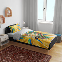 Personalized Mexico Football Victoria Sugar Skull Bedding Set Dia De Los Muertos Cultural Art Sunburst