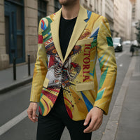 Personalized Mexico Football Victoria Sugar Skull Blazer Dia De Los Muertos Cultural Art Sunburst