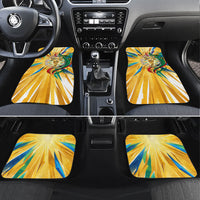 Personalized Mexico Football Victoria Sugar Skull Car Mats Dia De Los Muertos Cultural Art Sunburst