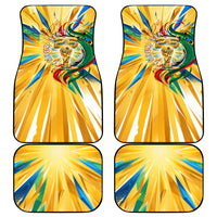 Personalized Mexico Football Victoria Sugar Skull Car Mats Dia De Los Muertos Cultural Art Sunburst