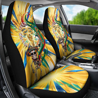 Personalized Mexico Football Victoria Sugar Skull Car Seat Cover Dia De Los Muertos Cultural Art Sunburst