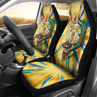 Personalized Mexico Football Victoria Sugar Skull Car Seat Cover Dia De Los Muertos Cultural Art Sunburst