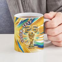 Personalized Mexico Football Victoria Sugar Skull Ceramic Mug Dia De Los Muertos Cultural Art Sunburst