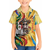 Personalized Mexico Football Victoria Sugar Skull Hawaiian Shirt Dia De Los Muertos Cultural Art Sunburst
