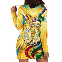 Personalized Mexico Football Victoria Sugar Skull Hoodie Dress Dia De Los Muertos Cultural Art Sunburst