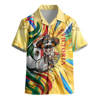 Personalized Mexico Football Victoria Sugar Skull Kid Hawaiian Shirt Dia De Los Muertos Cultural Art Sunburst