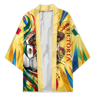 Personalized Mexico Football Victoria Sugar Skull Kimono Dia De Los Muertos Cultural Art Sunburst