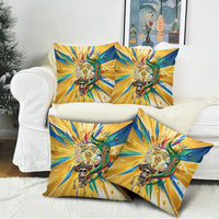Personalized Mexico Football Victoria Sugar Skull Pillow Cover Dia De Los Muertos Cultural Art Sunburst
