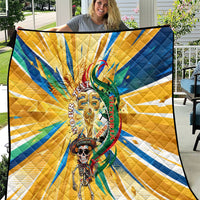 Personalized Mexico Football Victoria Sugar Skull Quilt Dia De Los Muertos Cultural Art Sunburst