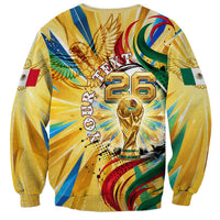 Personalized Mexico Football Victoria Sugar Skull Sweatshirt Dia De Los Muertos Cultural Art Sunburst