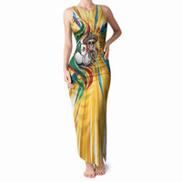 Personalized Mexico Football Victoria Sugar Skull Tank Maxi Dress Dia De Los Muertos Cultural Art Sunburst