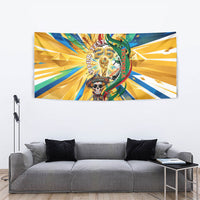 Personalized Mexico Football Victoria Sugar Skull Tapestry Dia De Los Muertos Cultural Art Sunburst