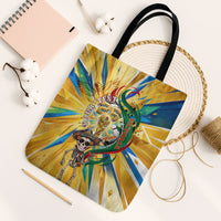 Personalized Mexico Football Victoria Sugar Skull Tote Bag Dia De Los Muertos Cultural Art Sunburst