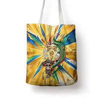 Personalized Mexico Football Victoria Sugar Skull Tote Bag Dia De Los Muertos Cultural Art Sunburst
