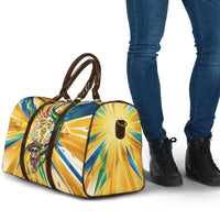 Personalized Mexico Football Victoria Sugar Skull Travel Bag Dia De Los Muertos Cultural Art Sunburst