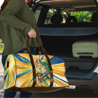 Personalized Mexico Football Victoria Sugar Skull Travel Bag Dia De Los Muertos Cultural Art Sunburst