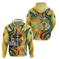 Personalized Mexico Football Victoria Sugar Skull Zip Hoodie Dia De Los Muertos Cultural Art Sunburst