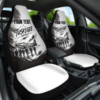 Personalized Tuskegee Airmen Car Seat Cover Black And White Grunge WWII Aviation Art