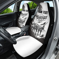Personalized Tuskegee Airmen Car Seat Cover Black And White Grunge WWII Aviation Art