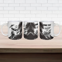 Personalized Tuskegee Airmen Ceramic Mug Black And White Grunge WWII Aviation Art