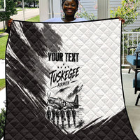 Personalized Tuskegee Airmen Quilt Black And White Grunge WWII Aviation Art