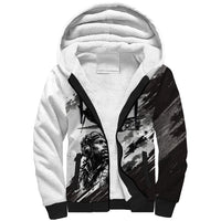 Personalized Tuskegee Airmen Sherpa Hoodie Black And White Grunge WWII Aviation Art