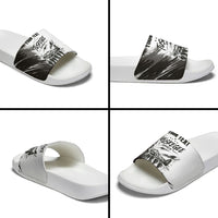 Personalized Tuskegee Airmen Slide Sandals Black And White Grunge WWII Aviation Art