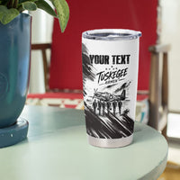 Personalized Tuskegee Airmen Tumbler Cup Black And White Grunge WWII Aviation Art