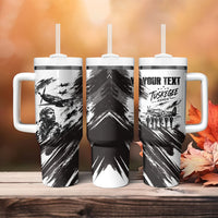 Personalized Tuskegee Airmen Tumbler With Handle Black And White Grunge WWII Aviation Art