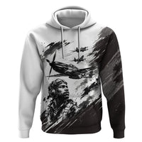 Personalized Tuskegee Airmen Zip Hoodie Black And White Grunge WWII Aviation Art
