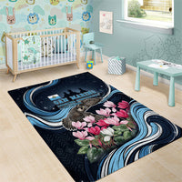 San Marino Founding Anniversary Area Rug Freedom Peregrine Falcon - Cyclamen Flowers Towers Flag