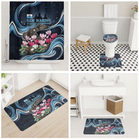 San Marino Founding Anniversary Bathroom Set Freedom Peregrine Falcon - Cyclamen Flowers Towers Flag