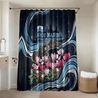 San Marino Founding Anniversary Bathroom Set Freedom Peregrine Falcon - Cyclamen Flowers Towers Flag
