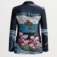 San Marino Founding Anniversary Blazer Freedom Peregrine Falcon - Cyclamen Flowers Towers Flag