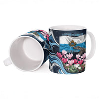 San Marino Founding Anniversary Ceramic Mug Freedom Peregrine Falcon - Cyclamen Flowers Towers Flag