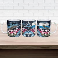 San Marino Founding Anniversary Ceramic Mug Freedom Peregrine Falcon - Cyclamen Flowers Towers Flag