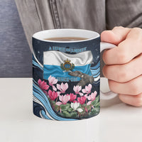 San Marino Founding Anniversary Ceramic Mug Freedom Peregrine Falcon - Cyclamen Flowers Towers Flag