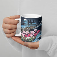 San Marino Founding Anniversary Ceramic Mug Freedom Peregrine Falcon - Cyclamen Flowers Towers Flag